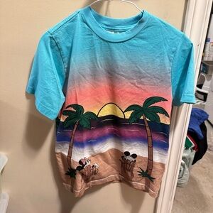 Disney Blue Tropical Sunset Short Sleeve Tee